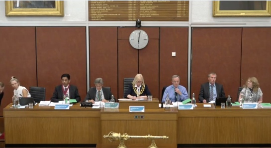 Oldham Council meeting 13.7.22 front bench