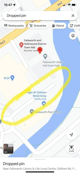 Map showing where Hobin parked illegally