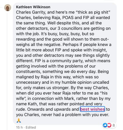 Kath Wilkinson thick as pigshit
