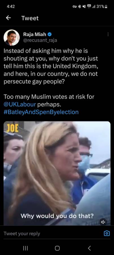 Raja Miah defending gay people