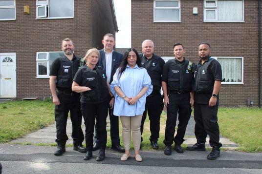 Oldham Council employees wearing stab vests